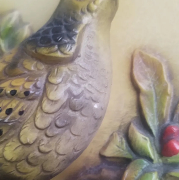 Vintage NAPCO 3D Plaque Picture Ruffled Grouse Mallard Duck Drake Set Of 2 - Picture 11 of 13